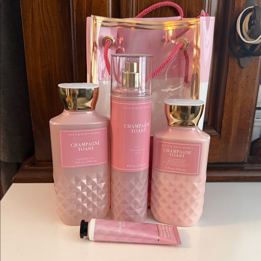 Bath & Body Works Champagne Toast Set - Pink & Gold Accents